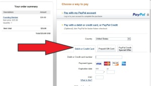 paypal with arrow